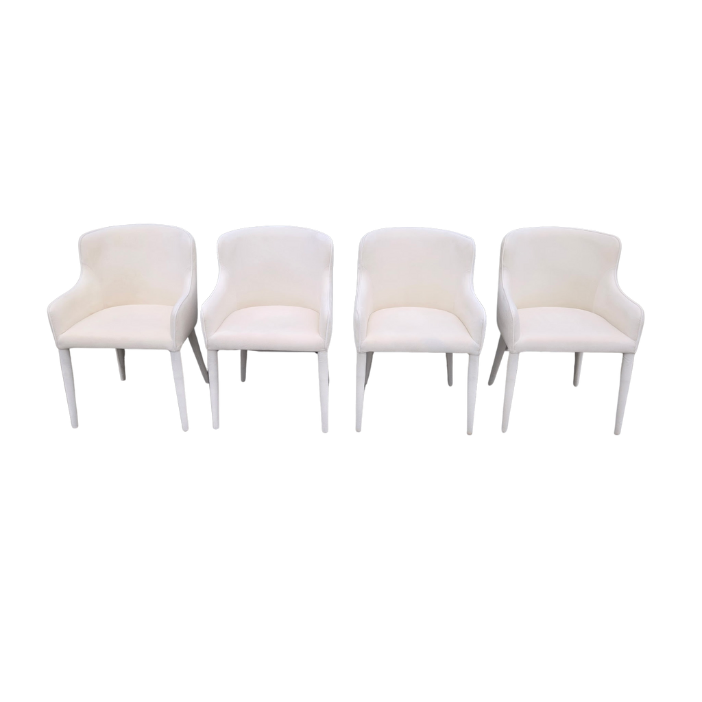 Restoration Hardware Nicola Slope Fabric Dining Side Chairs (Set of 4) – Performance Velvet, Natural