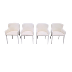 Restoration Hardware Nicola Slope Fabric Dining Side Chairs (Set of 4) – Performance Velvet, Natural