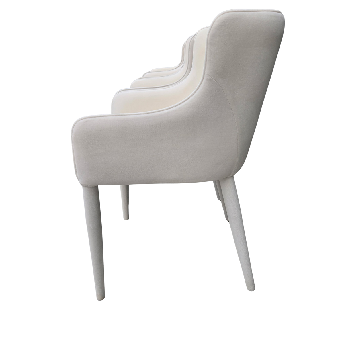 Restoration Hardware Nicola Slope Fabric Dining Side Chairs (Set of 4) – Performance Velvet, Natural