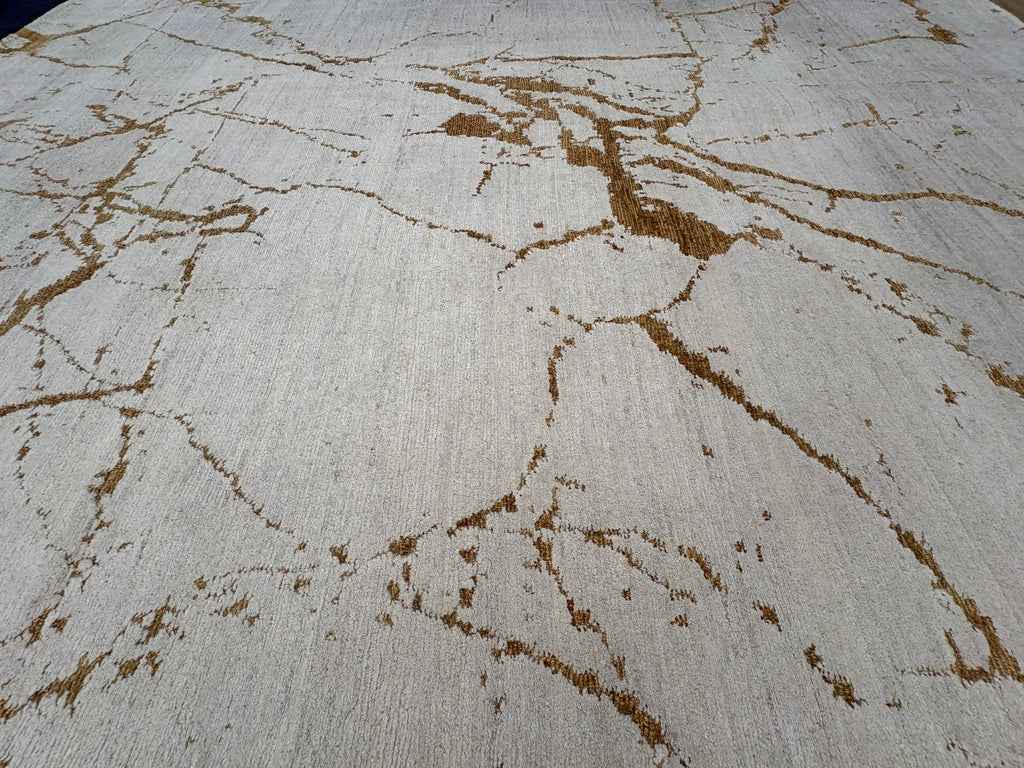 RH Lakshmi Wool Rug – 10' × 14' Cream / Bronze | Hand-Knotted Himalayan Wool & Jute | Made in Nepal