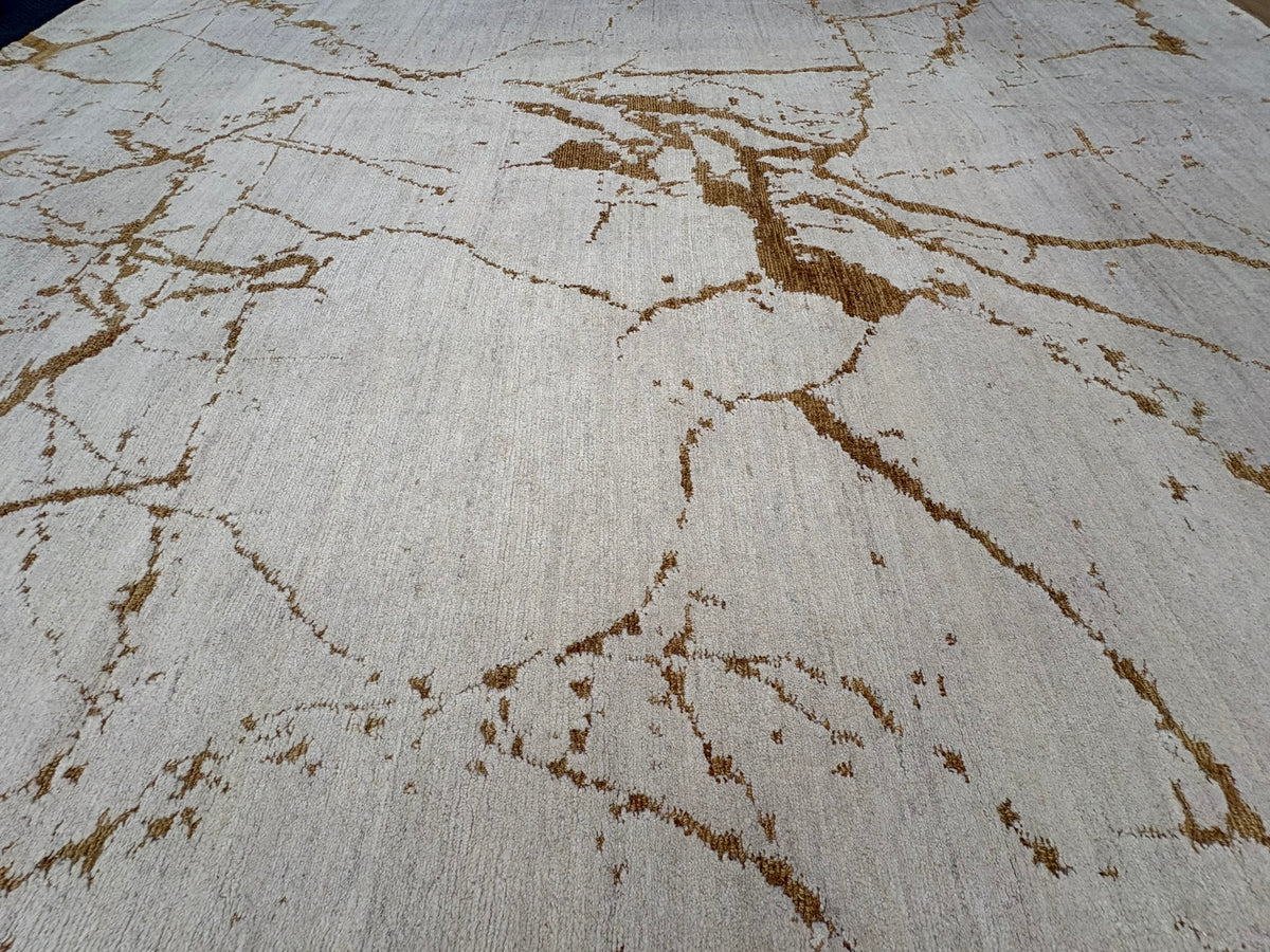 RH Lakshmi Wool Rug – 10' × 14' Cream / Bronze | Hand-Knotted Himalayan Wool & Jute | Made in Nepal