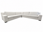 RH Modena Track Arm Left-Arm Bench-Cushion L-Sectional – Perennials Performance Textured Linen Weave in Mist