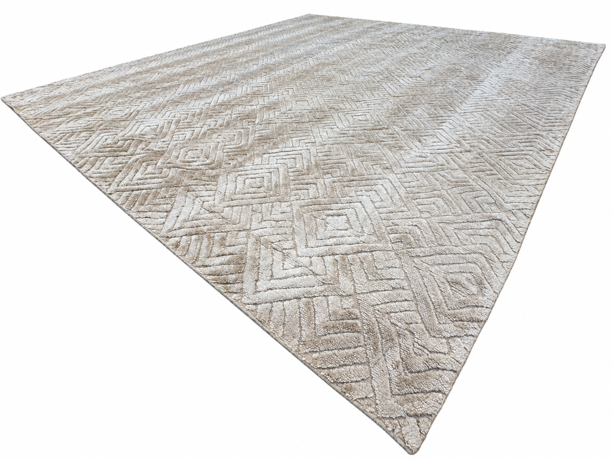 RH Talsari Silk & Wool Rug – 12' × 15' Wheat | Hand-Knotted Silk & Wool | 100 Tibetan Knots Per Square Inch | Made in Nepal
