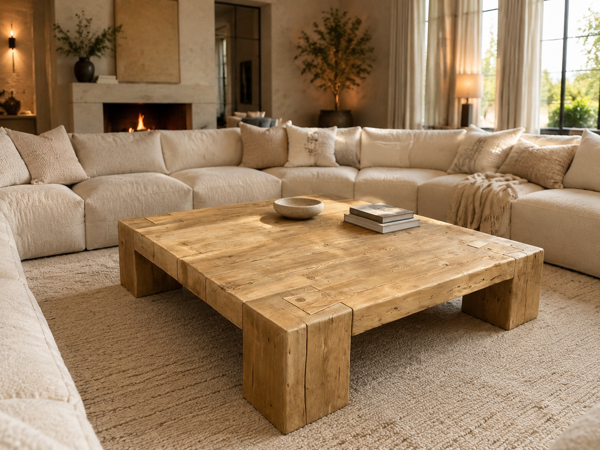 RH Restoration Hardware Reclaimed English Beam Coffee Table

Solid Reclaimed English Pine | Monumental 59" Scale | One-of-a-Kind Character