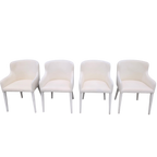 Restoration Hardware Nicola Slope Fabric Dining Side Chairs (Set of 4) – Performance Velvet, Natural