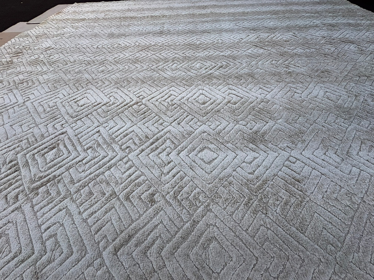 RH Talsari Silk & Wool Rug – 12' × 15' Wheat | Hand-Knotted Silk & Wool | 100 Tibetan Knots Per Square Inch | Made in Nepal