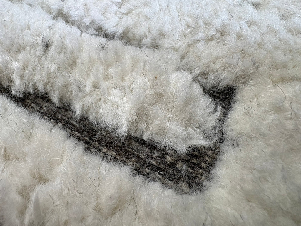 RH Basanti Rug – 9' × 12' Marled Ivory/Charcoal | Hand-Knotted Wool Blend | Contemporary Himalayan-Inspired Design