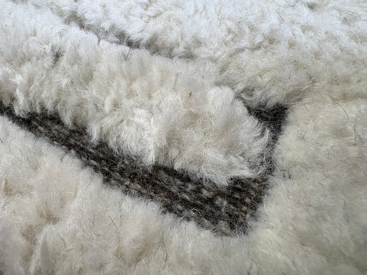 RH Basanti Rug – 9' × 12' Marled Ivory/Charcoal | Hand-Knotted Wool Blend | Contemporary Himalayan-Inspired Design