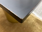 Custom Console Table Arhaus Distressed Black Painted Top | Gold Dauphine Pedestal Base
