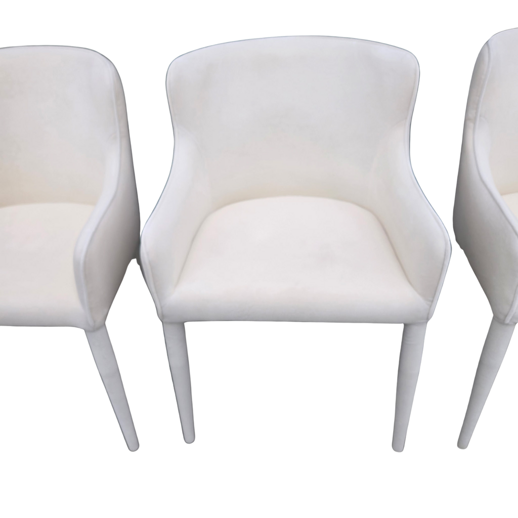Restoration Hardware Nicola Slope Fabric Dining Side Chairs (Set of 4) – Performance Velvet, Natural