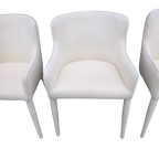 Restoration Hardware Nicola Slope Fabric Dining Side Chairs (Set of 4) – Performance Velvet, Natural