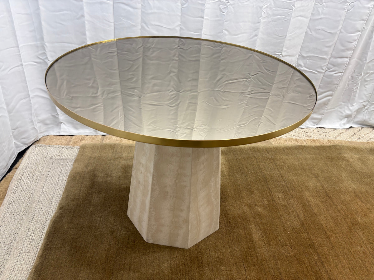 Arhaus Sculptural Stone Pedestal Bistro Table — 38"