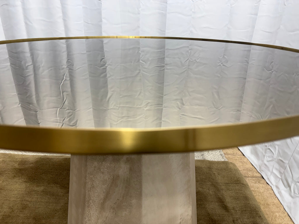Arhaus Sculptural Stone Pedestal Bistro Table — 38"