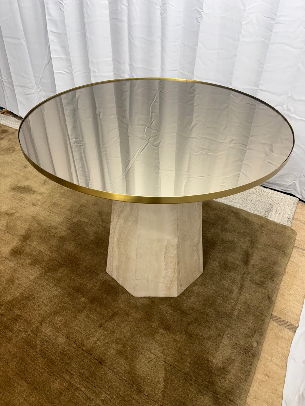 Arhaus Sculptural Stone Pedestal Bistro Table — 38"
