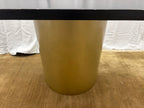Custom Console Table Arhaus Distressed Black Painted Top | Gold Dauphine Pedestal Base