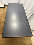Custom Console Table Arhaus Distressed Black Painted Top | Gold Dauphine Pedestal Base