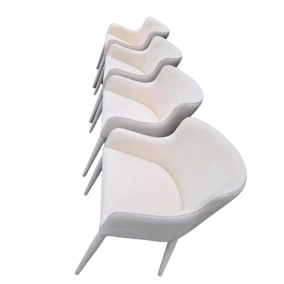 Restoration Hardware Nicola Slope Fabric Dining Side Chairs (Set of 4) – Performance Velvet, Natural