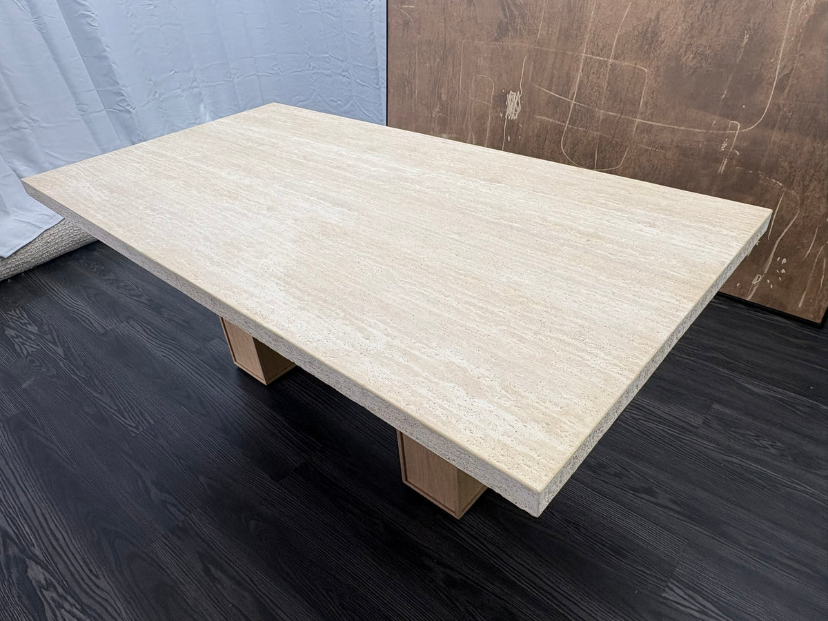 RH Restoration Hardware Lumi Rectangular Dining Table
72" | Light Oak | Turkish Travertine