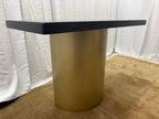 Custom Console Table Arhaus Distressed Black Painted Top | Gold Dauphine Pedestal Base