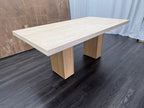 RH Restoration Hardware Lumi Rectangular Dining Table
72" | Light Oak | Turkish Travertine