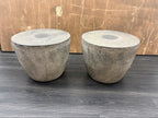 RH Vetro Round Side Table – 21" Diam. × 16"H | Dark Grey | Set of 2 | Pre-Owned