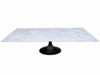 RH Aero Stone Rectangular Dining Table – 120" | Italian Carrara Marble Top | Cast Iron Pedestal Base