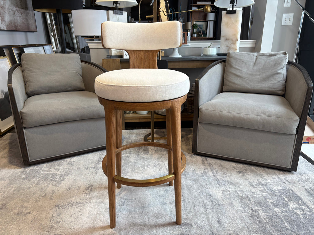 RH Ligné High Back Swivel Bar Stool — Single