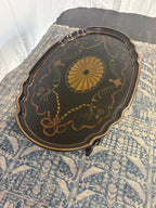 Maitland Smith Ebonized Oval Neoclassical Coffee Table