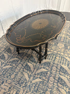 Maitland Smith Ebonized Oval Neoclassical Coffee Table