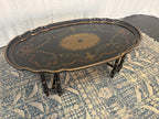 Maitland Smith Ebonized Oval Neoclassical Coffee Table