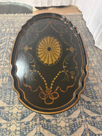 Maitland Smith Ebonized Oval Neoclassical Coffee Table