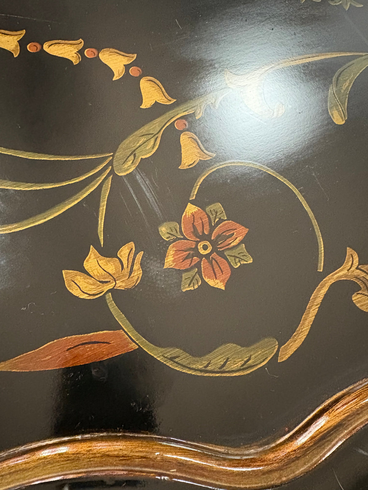 Maitland Smith Ebonized Oval Neoclassical Coffee Table