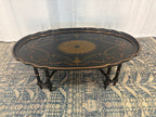 Maitland Smith Ebonized Oval Neoclassical Coffee Table