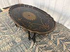 Maitland Smith Ebonized Oval Neoclassical Coffee Table