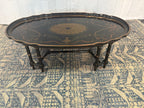 Maitland Smith Ebonized Oval Neoclassical Coffee Table