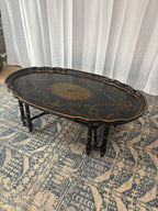 Maitland Smith Ebonized Oval Neoclassical Coffee Table