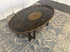 Maitland Smith Ebonized Oval Neoclassical Coffee Table