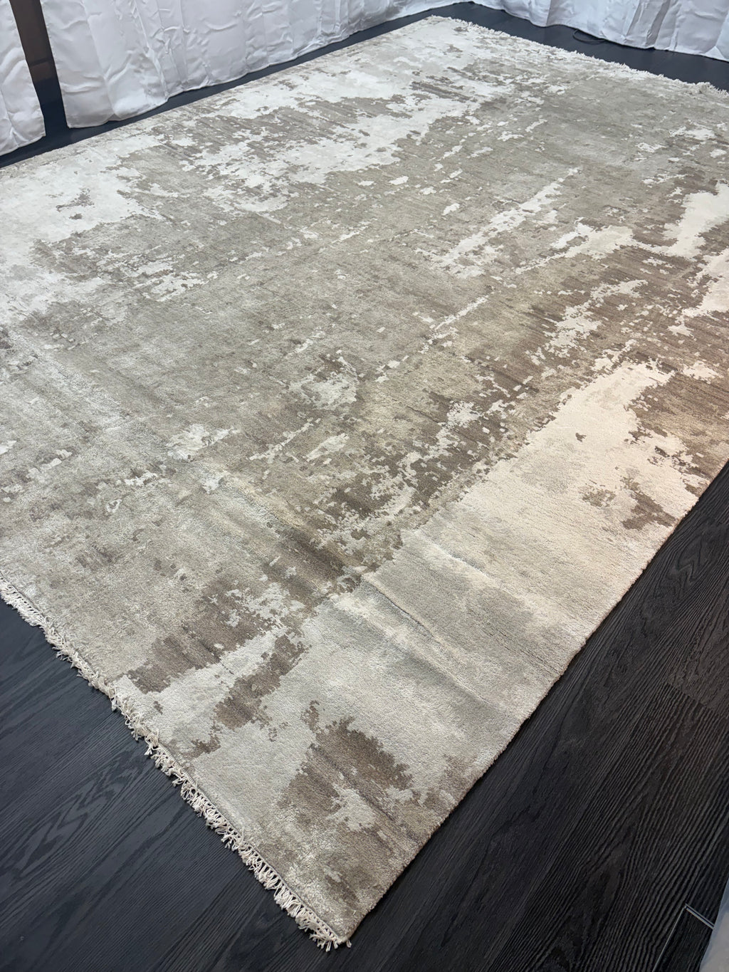 Restoration Hardware Azore Silk Rug — 9’ x 12’ Hand-Knotted Silk, Linen & Wool | Luxe Density | Staging-Only Use