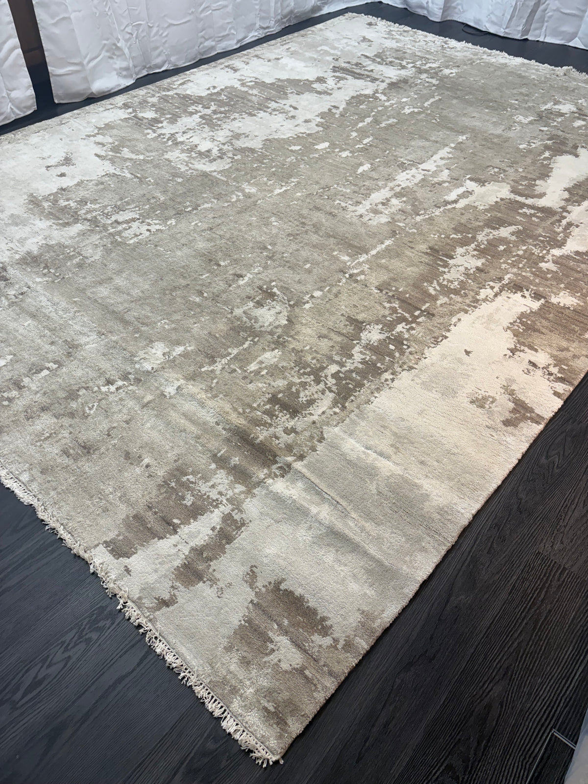 Restoration Hardware Azore Silk Rug — 9’ x 12’ Hand-Knotted Silk, Linen & Wool | Luxe Density | Staging-Only Use
