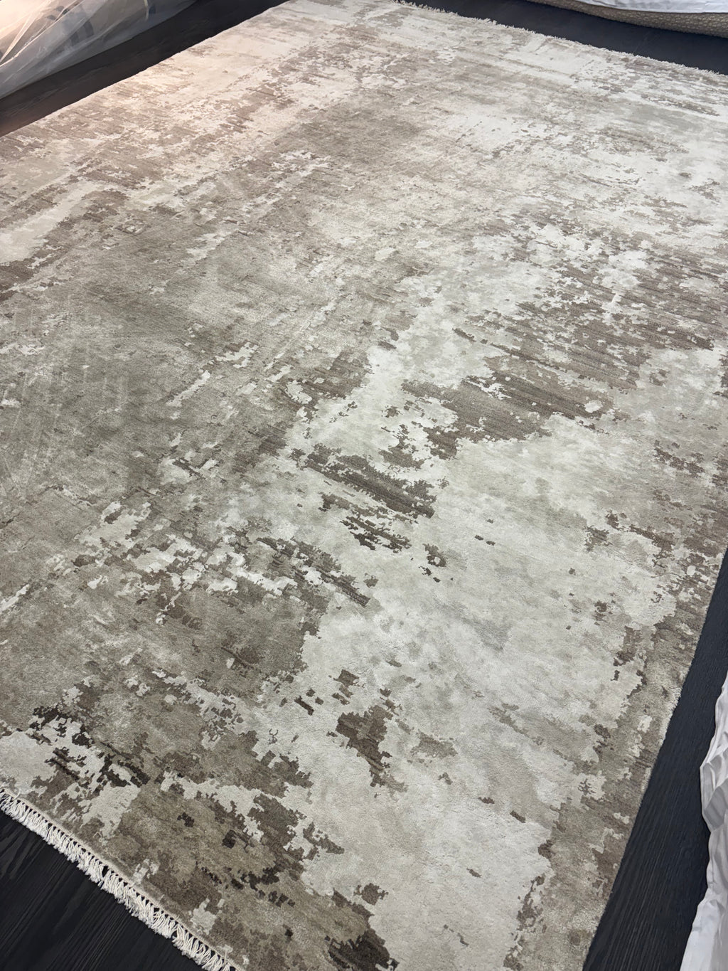 Restoration Hardware Azore Silk Rug — 9’ x 12’ Hand-Knotted Silk, Linen & Wool | Luxe Density | Staging-Only Use