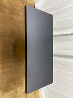 Custom Console Table Arhaus Distressed Black Painted Top | Gold Dauphine Pedestal Base