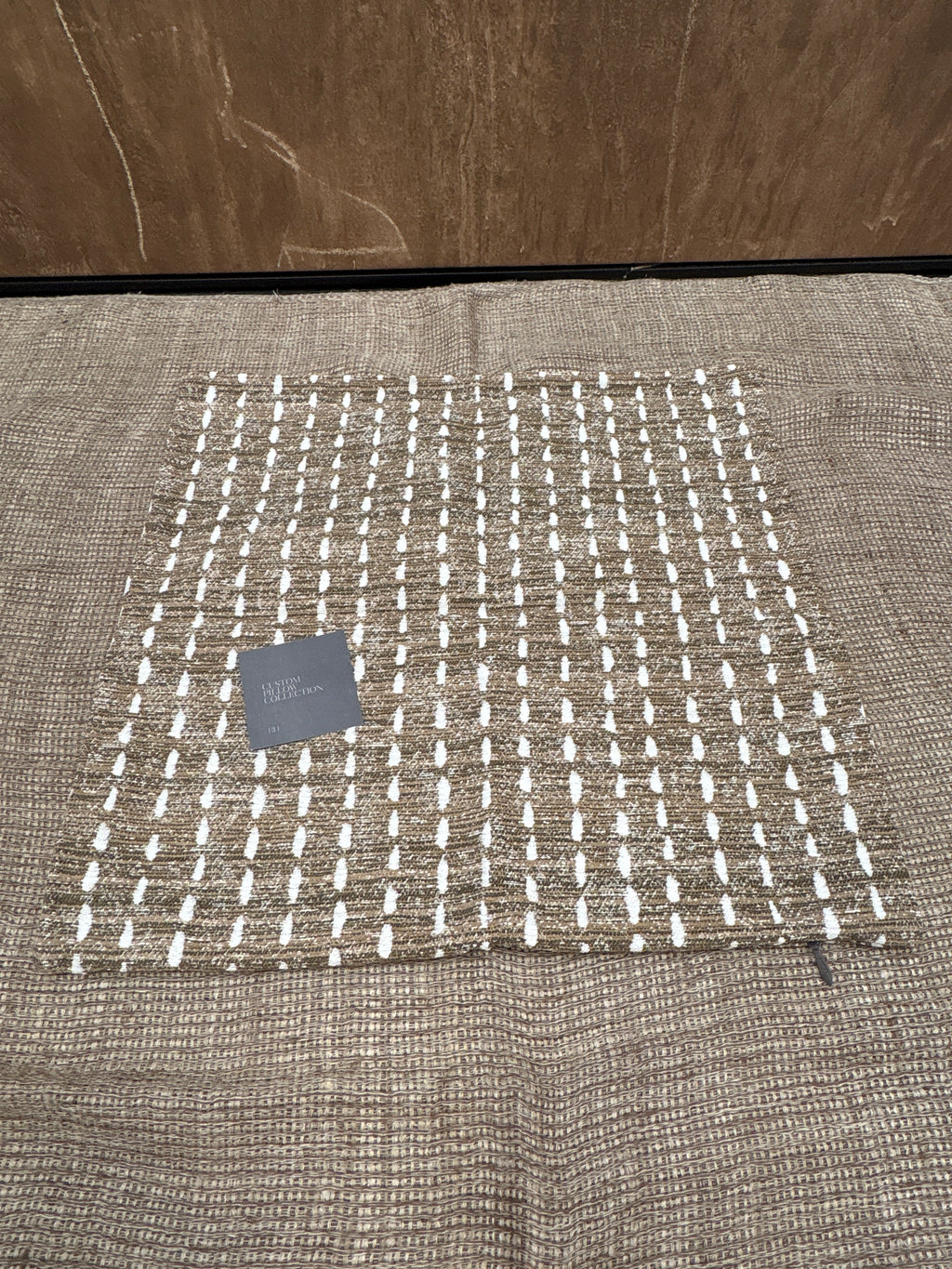 RH Restoration Hardware Nazaré Stitched Stripe Pillow Cover 20" × 20" Square | Burnt Caramel