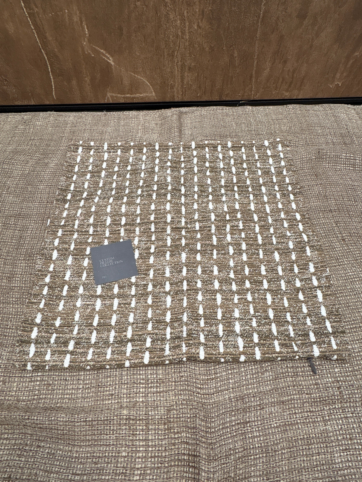 RH Restoration Hardware Nazaré Stitched Stripe Pillow Cover 20" × 20" Square | Burnt Caramel