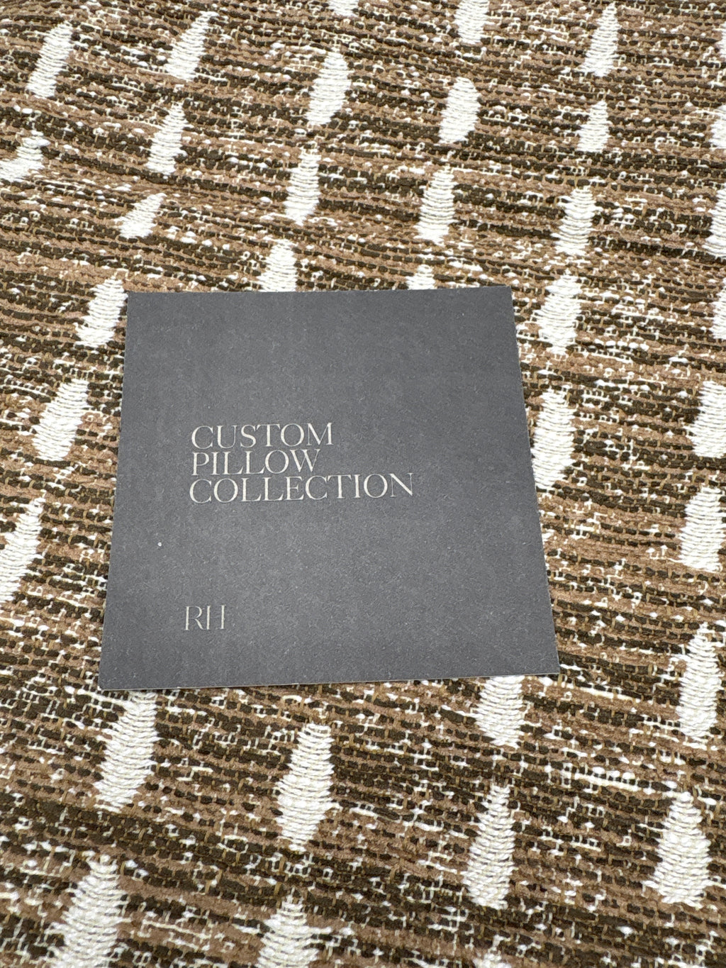 RH Restoration Hardware Nazaré Stitched Stripe Pillow Cover 20" × 20" Square | Burnt Caramel