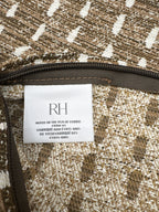 RH Restoration Hardware Nazaré Stitched Stripe Pillow Cover 20" × 20" Square | Burnt Caramel