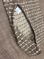 RH Restoration Hardware Nazaré Stitched Stripe Pillow Cover 20" × 20" Square | Burnt Caramel