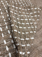 RH Restoration Hardware Nazaré Stitched Stripe Pillow Cover 20" × 20" Square | Burnt Caramel