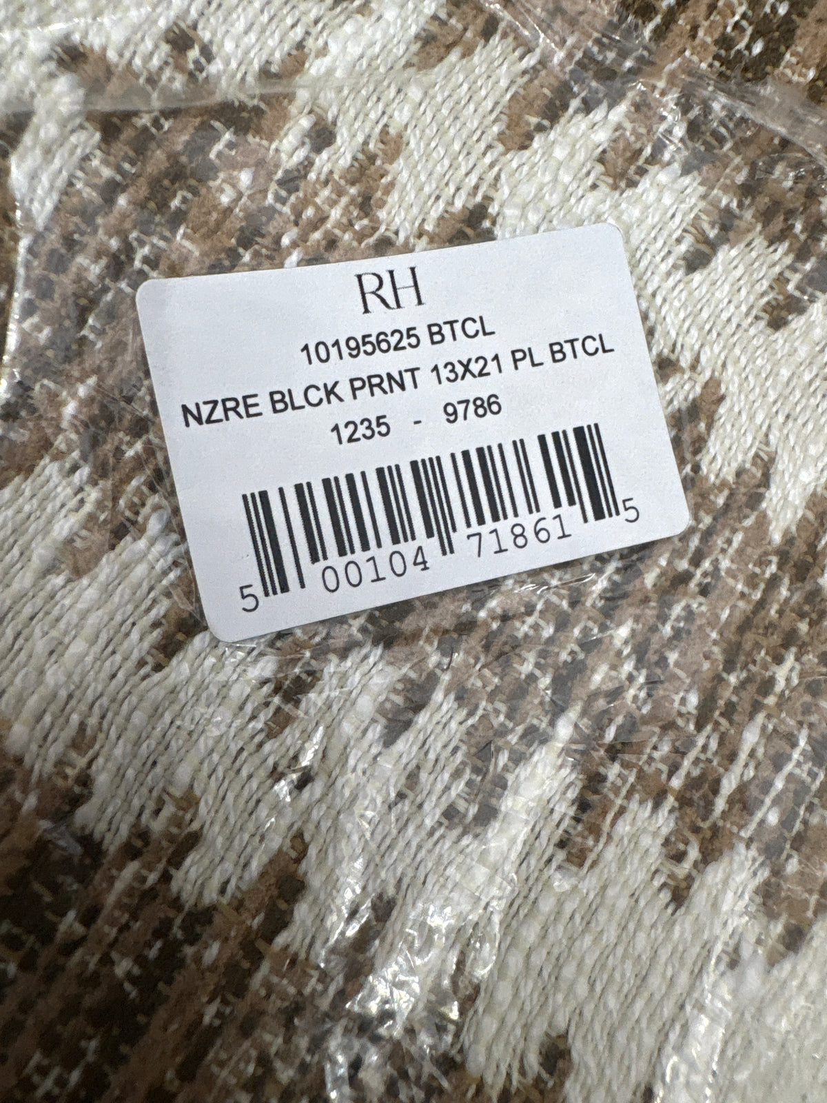RH Restoration Hardware Nazaré Block Print Pillow Cover 13" × 21" Lumbar