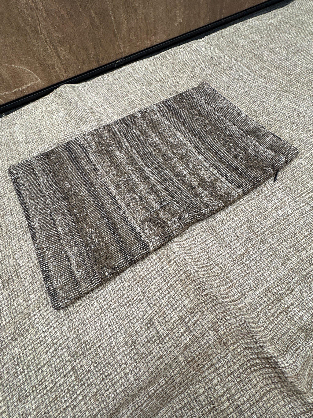 RH Restoration Hardware Ria Stripe Pillow Covers 
Set of 2 | 13" × 21" Lumbar | Burnt Caramel
