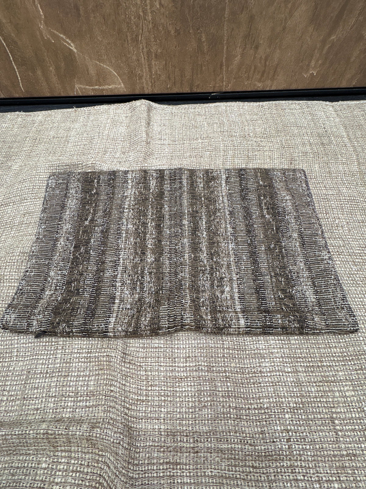 RH Restoration Hardware Ria Stripe Pillow Covers 
Set of 2 | 13" × 21" Lumbar | Burnt Caramel